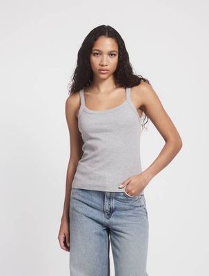 Classic Rib Cami Top in Grey Marl