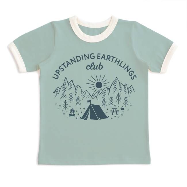 GRAPHIC Ringer Tee - Camp Pale Blue