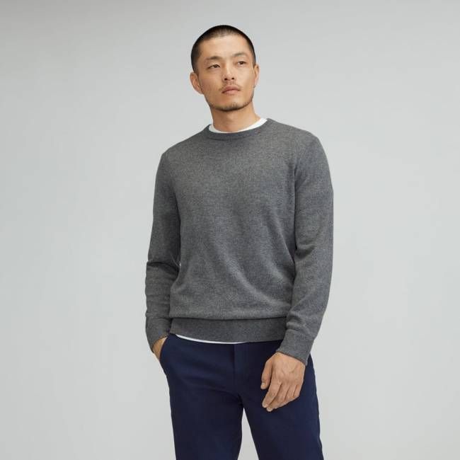 The Grade-A Cashmere Crew | Charcoal