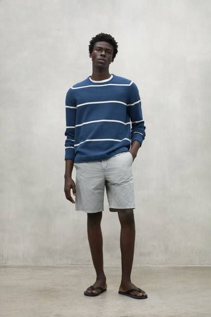 NAVY BLUE STRIPED BARCO SWEATER