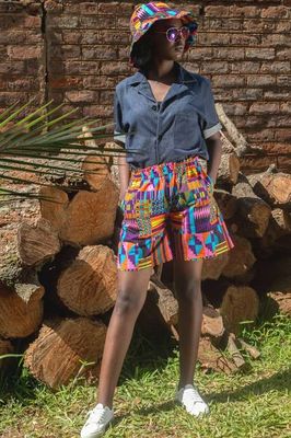 Linda Ruffle Shorts in Savannah Rainbow