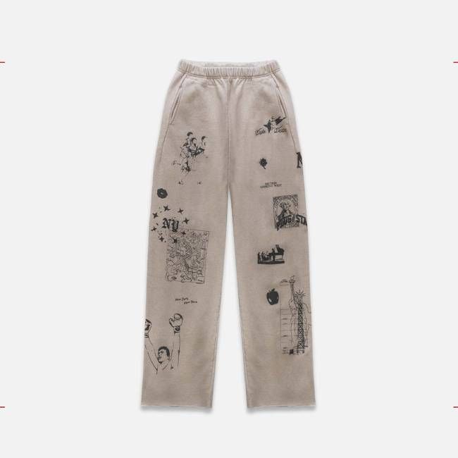 NY Sketch Oat Marl Sweat Pant
