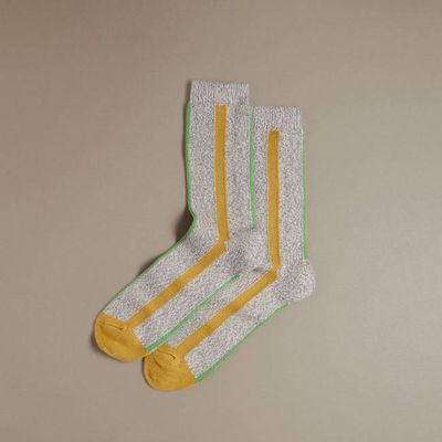 Organic Cotton Socks | Vertical Stripe Green