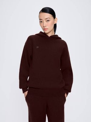 Archive Womens Recycled Cashmere Hoodie—Dark Burgundy