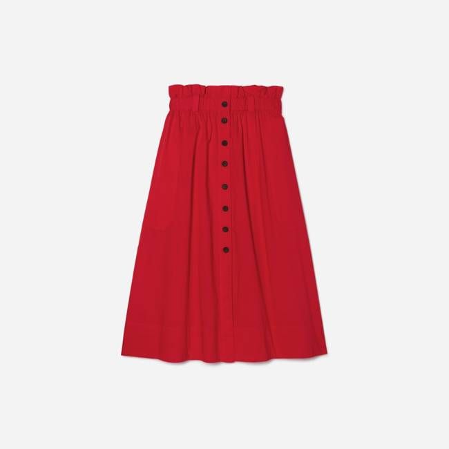 The Easy Button-Front Skirt | Goji Berry