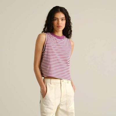 DEDICATED - Top Namsos Stripes Purple/Off-White