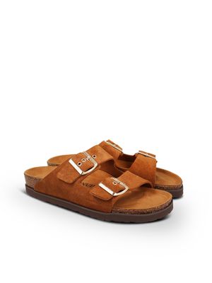 SAND.HAWAIIANISCHES VELOURSLEDER, KAMELFARBEN