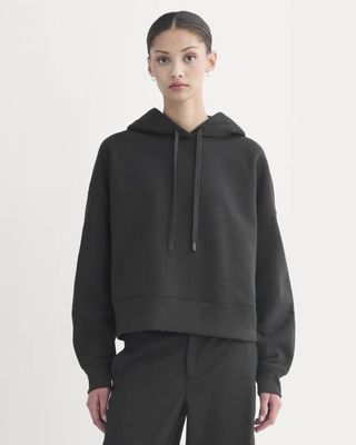 Cropped Luxe Fleece Hoodie | Black
