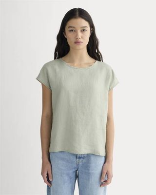 The Muscle Top in Linen | Seagrass