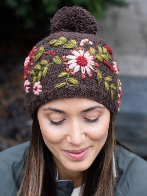 Olivia Wool Knit Embroidered Hat