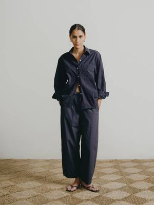 All Day Pant, Organic Poplin, Navy