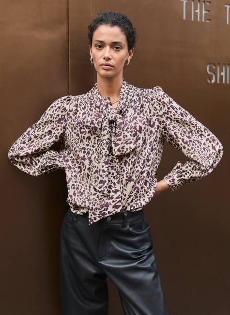 Ischia Printed Bow Neck Blouse