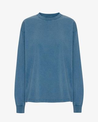 Oversized Organic LS T-Shirt - Faded Indigo