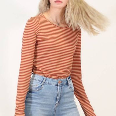 Bio Ringelshirt Ubu nude / rost (orange) - kaufen