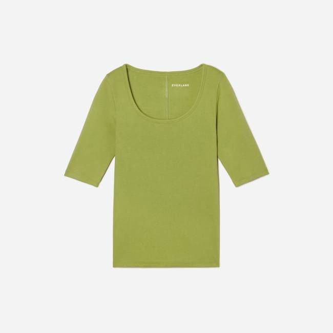 The Luxe Micro-Rib Scoop-Neck Tee | Pepper