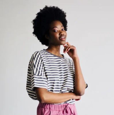 ame top / thunder grey stripe — Noctu