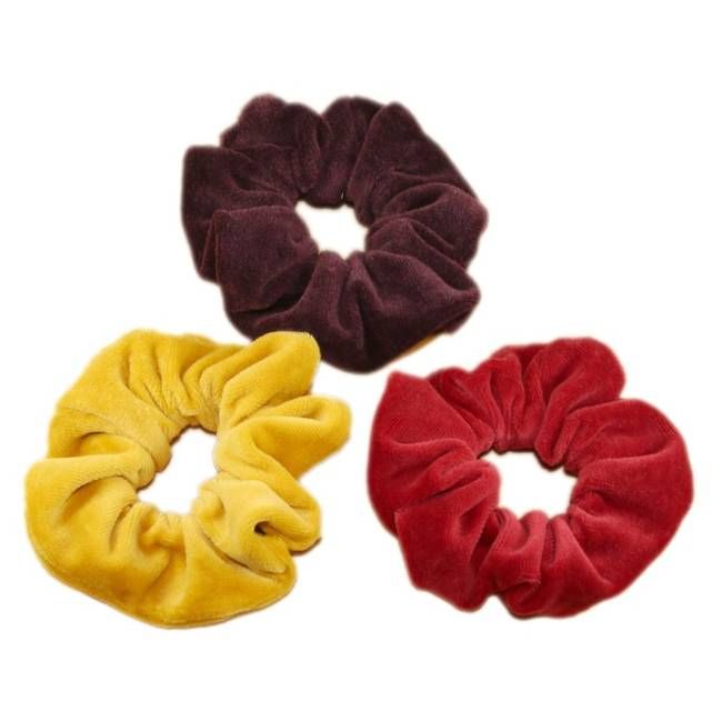 Scrunchies - Haargummis - 3er Set gelb & rot - kaufen