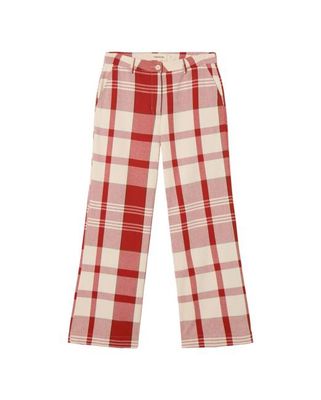 Red picnic checks Hermione pants