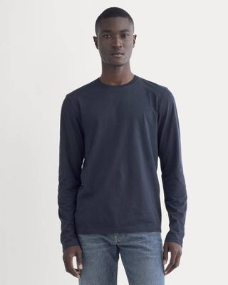 The Essential Organic Long-Sleeve Tee | Deep Navy