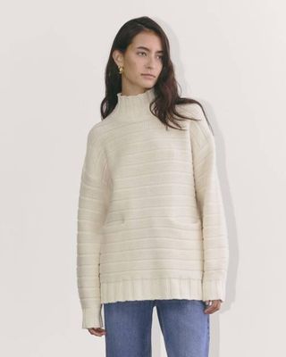 The Oversized Turtleneck in Luxe Merino | Bone