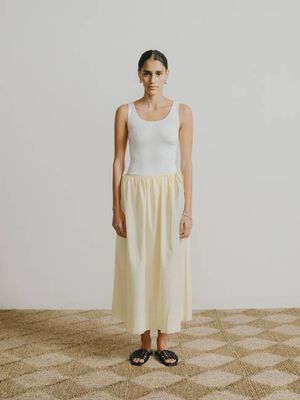 Avita Skirt, Organic Poplin, Butter