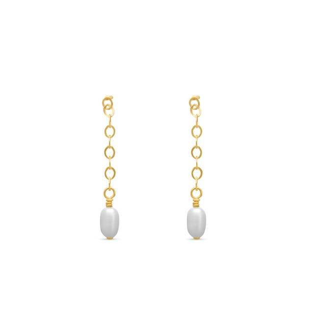 Lila Short Pearl Drop Earrings