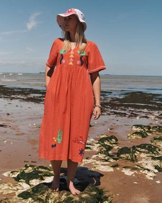Lowie Red Applique Sea Dress