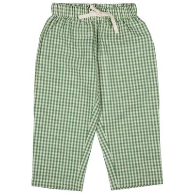 Loose Summer Pants (Seersucker Check) - Green