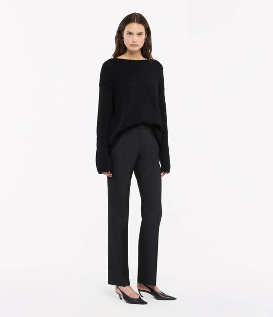 Draped Knit Sweater | Black
