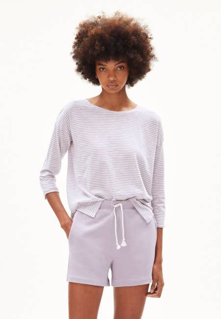 SIANAA LOVELY STRIPES| purple noise-oatmilk