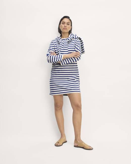 The Mariner Dress | Bone / Mazarine Blue