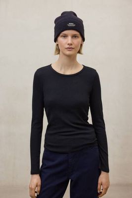 BLACK LONG-SLEEVED SINES T-SHIRT