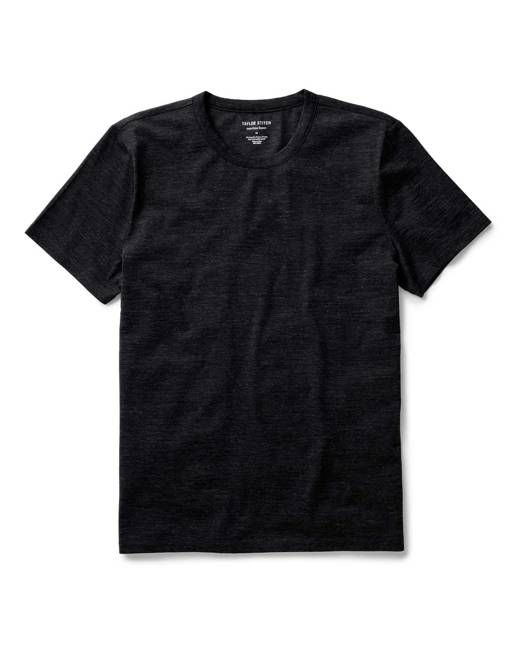 The Merino Tee in Heather Black