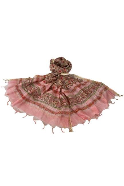 Chanderi Silk Cotton Blockprint Stole No. 24 Jodhpur Edit