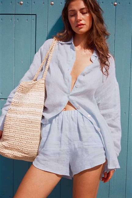 Tallows Linen Short - Celeste EcoLinen