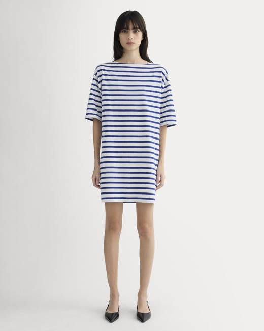 The Mariner Dress | Bone / Mazarine Blue