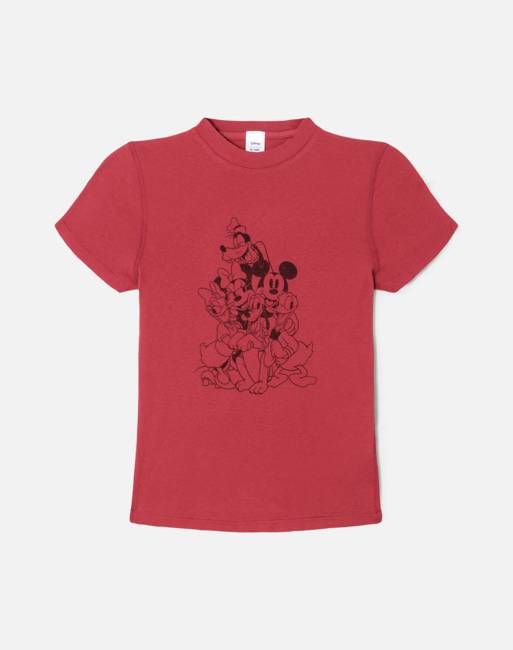 90s Baby "Mickey Mouse Crew" Tee - Rosso