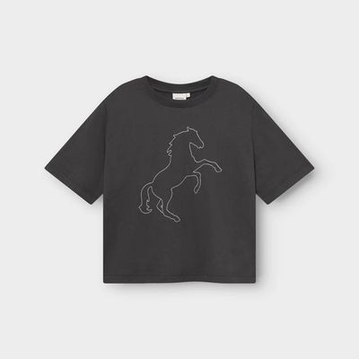 DEDIZIERT - T-shirt Vadstena Wild Horse Stitch EMB Anthrazit