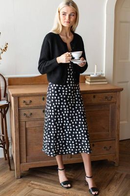 Amy Bias Sundress - Large Dots Parisian Night + Ivory