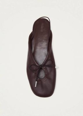 Oli Coffee Brown Leather Ballet Flats