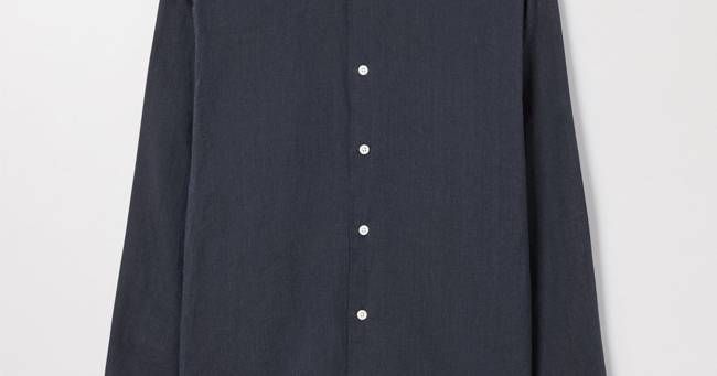 Dark Navy Linen Shirt | Button Down French Linen | Asket