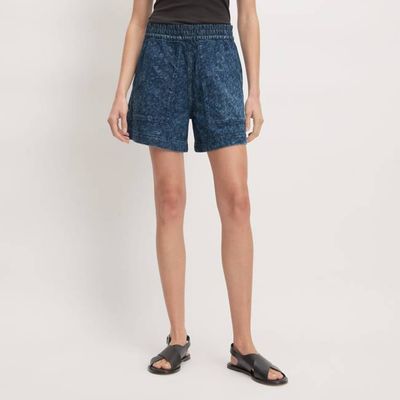 The Denim Utility Short | Dark Painterly Strokes