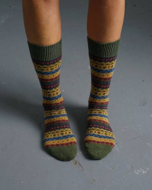 Brook Fair Isle Wool Socks