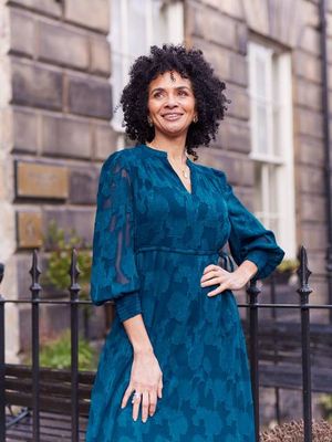 Libby Jacquard Dress - Teal Floral