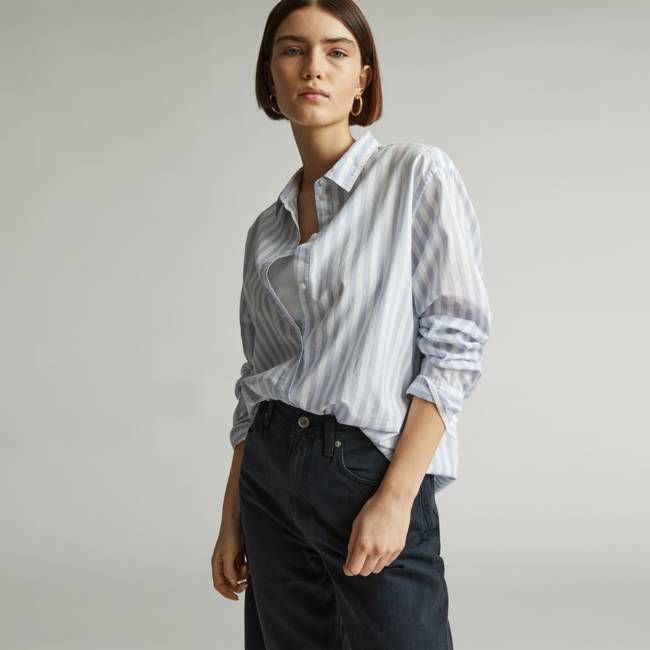 The Must-Have Shirt in Silky Cotton | Periwinkle / White