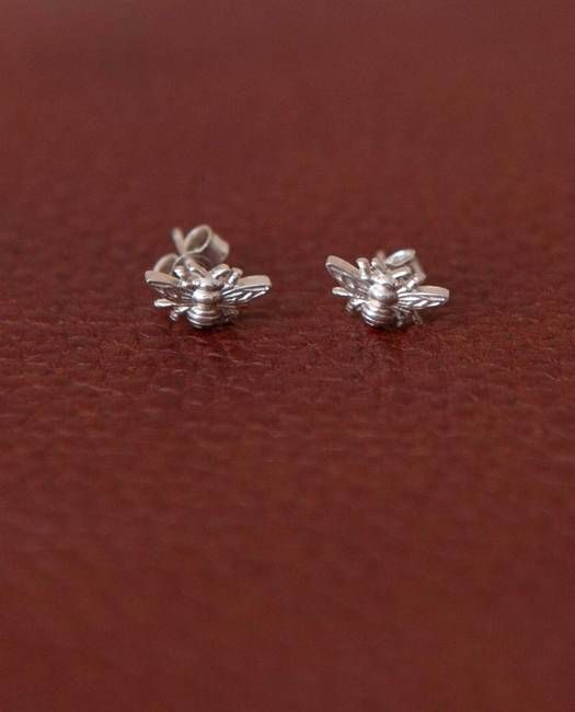 Bee Earrings In Recycled Silver
