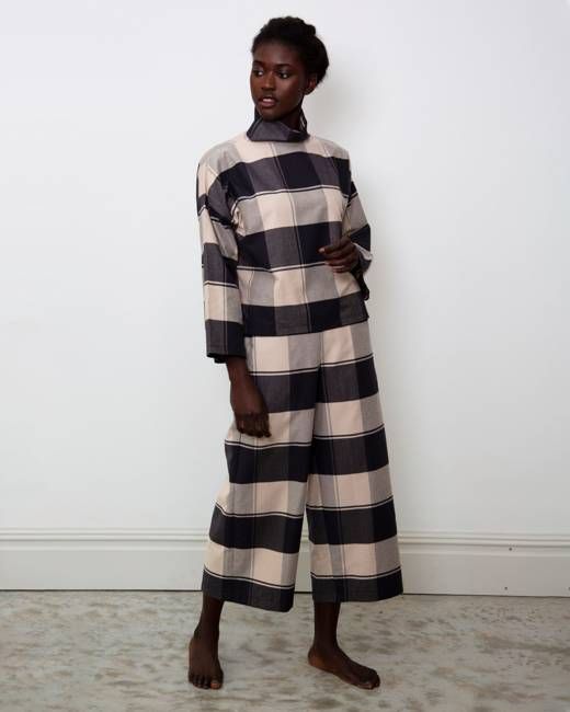 Winona-Cay Organic Cotton Trousers In Bold Check