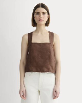 The Crossback Tank in Linen | Cedarwood