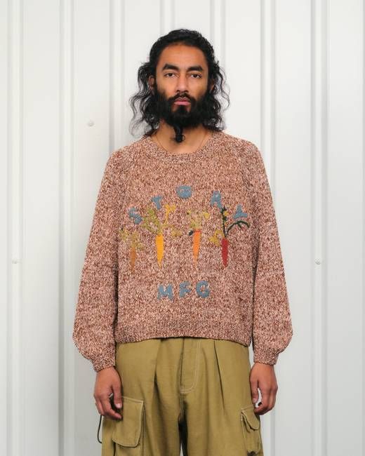 Bulb Knit Jumper - Brown Carrots