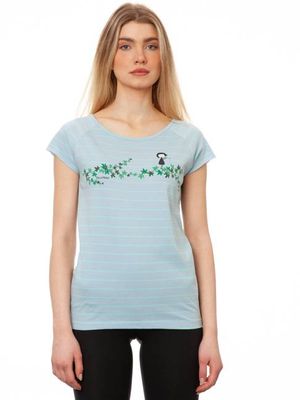 Efeumädchen Cap Sleeve striped light blue mint